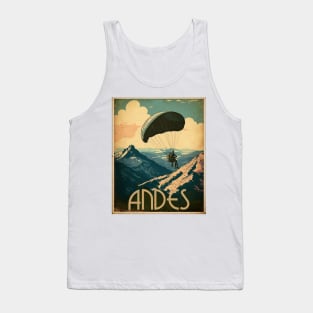 Andes Paragliding Vintage Travel Art Poster Tank Top